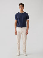 Ringer Tee Navy x White