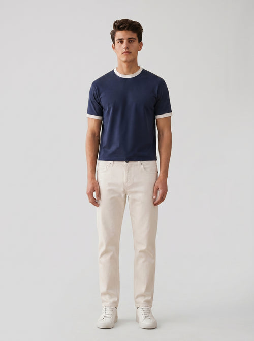 Ringer Tee Navy x White