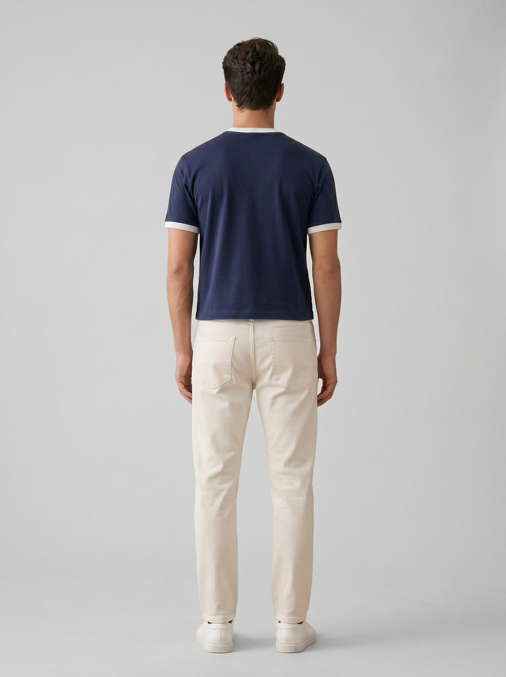 Ringer Tee Navy x White