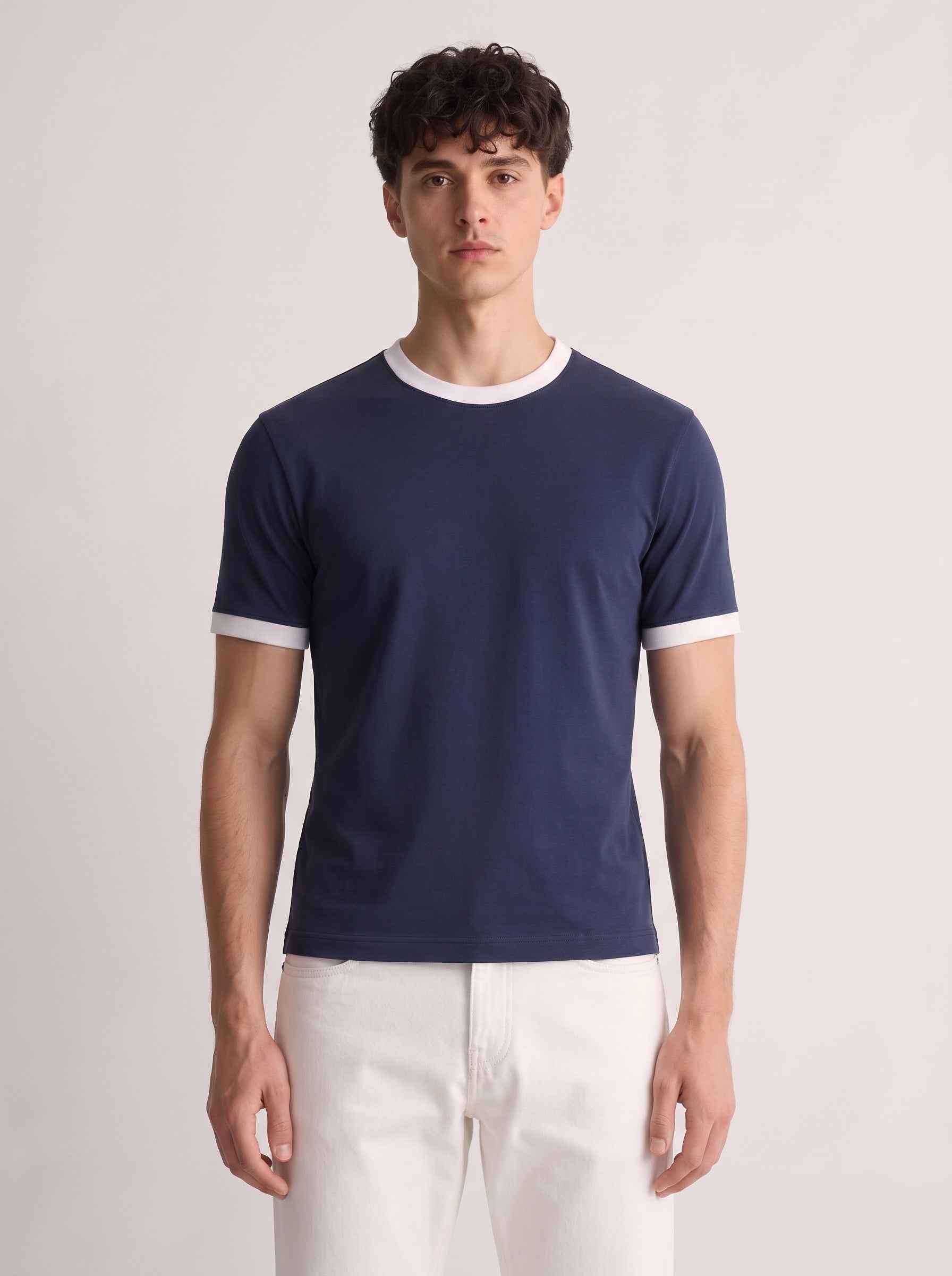 Ringer Tee Navy x White – ZOVEX